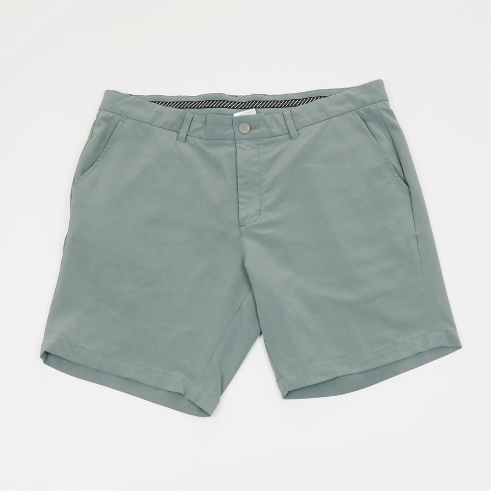 Primo Golf Chino Shorts Mens 36 Gray Flat Front Casual Performance Stretch Blend